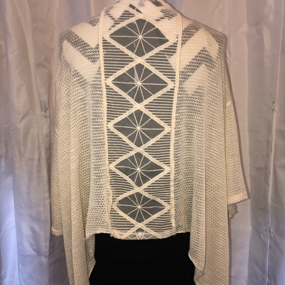 Cream sheer back Sweater